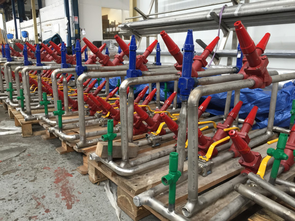 Préfabrication en atelier de station de vanne pour de l’ammoniaque